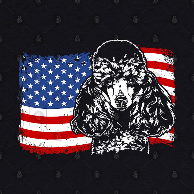 Proud Miniature Poodle American Flag patriotic dog by wilsigns